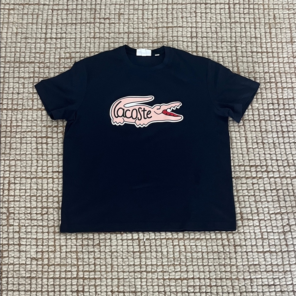 Lacoste Tee with Pink Crocodile Logo